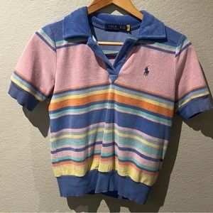 POLO Ralph Lauren Striped Terry Polo - Collared Neckline 💓